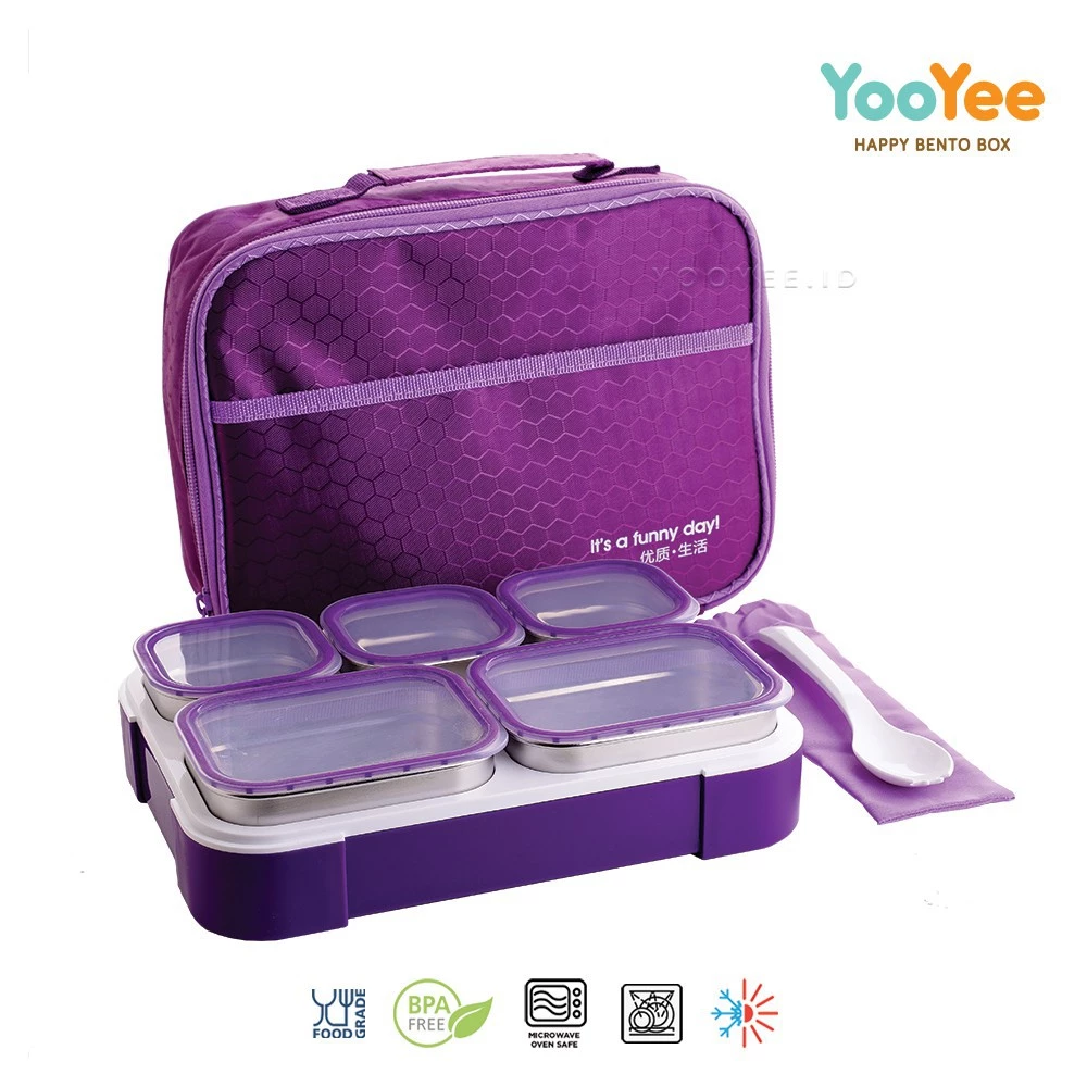 [UNIK88] Yooyee #629 Kotak Makan Stainless set dengan tas | AutoStock