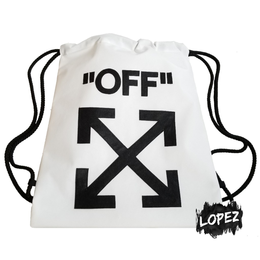 Off white string bag sale