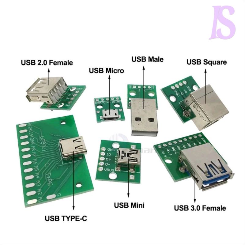 Jual modul usb adapter to pcb board converter connector DIP 2.54mm ...