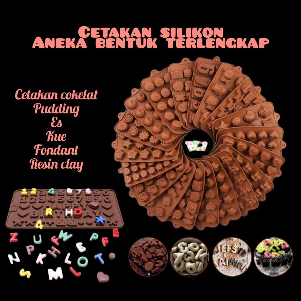 Jual Cetakan Silikon Motif Angka Dan Huruf Abjad Kue Puding Es Jelly ...