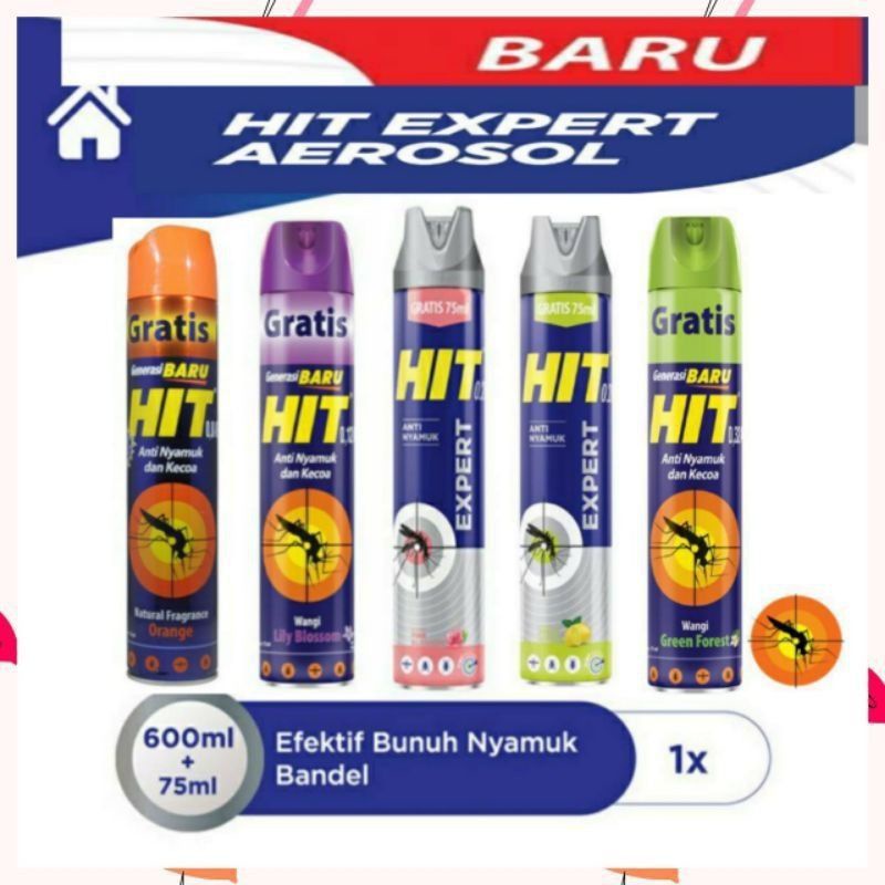 Jual Hit Spray Anti Nyamuk 600ml+75ml | Shopee Indonesia