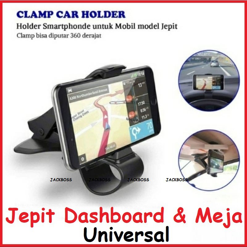 Jual Car Holder Stand Mobil Jepit Dashboard Hd Holder Mobil Gps Mount Dudukan Hp Jepit Meja