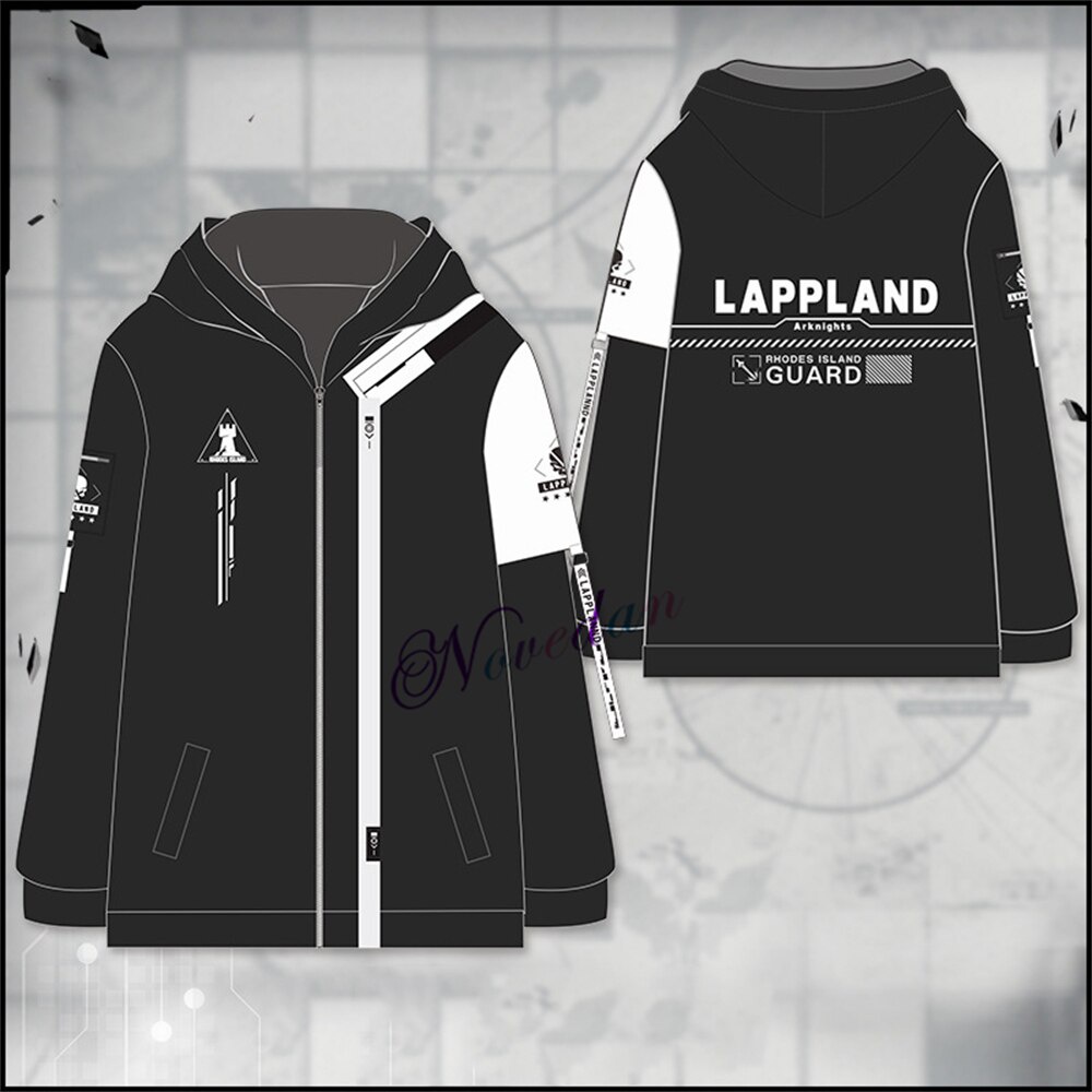 PreOrder Game Arknights Rhodes Island Zipper Hoodie Anime Guard Lappland  Cosplay Jacket Long Coat Harajuku Streetwear Coats And Jackets