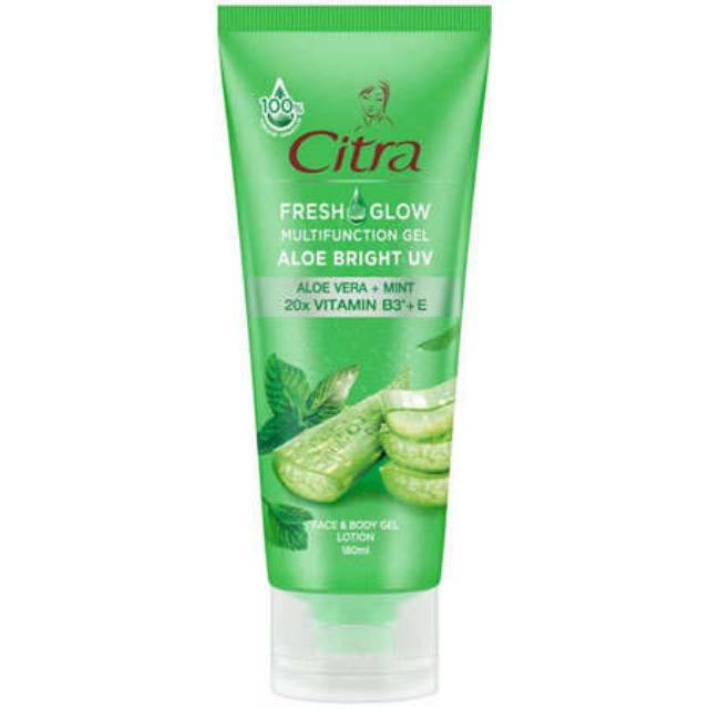 Jual Citra Fresh Glow Multifunction Gel Aloe Bright Uv Aloe Vera Mint Pelembab Wajah Dan 3998