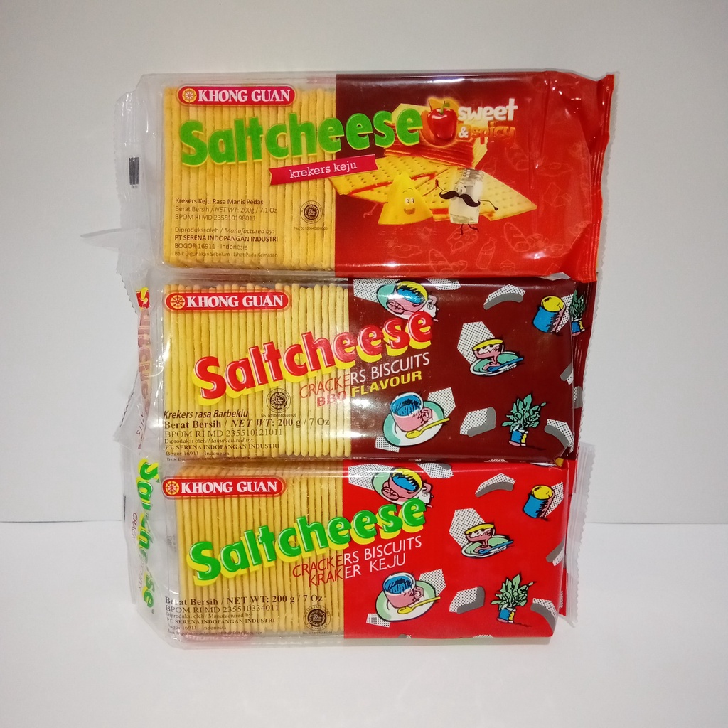 Jual Khong Guan Saltcheese Biskuit Crackers Keju BBQ Pedas Original 200