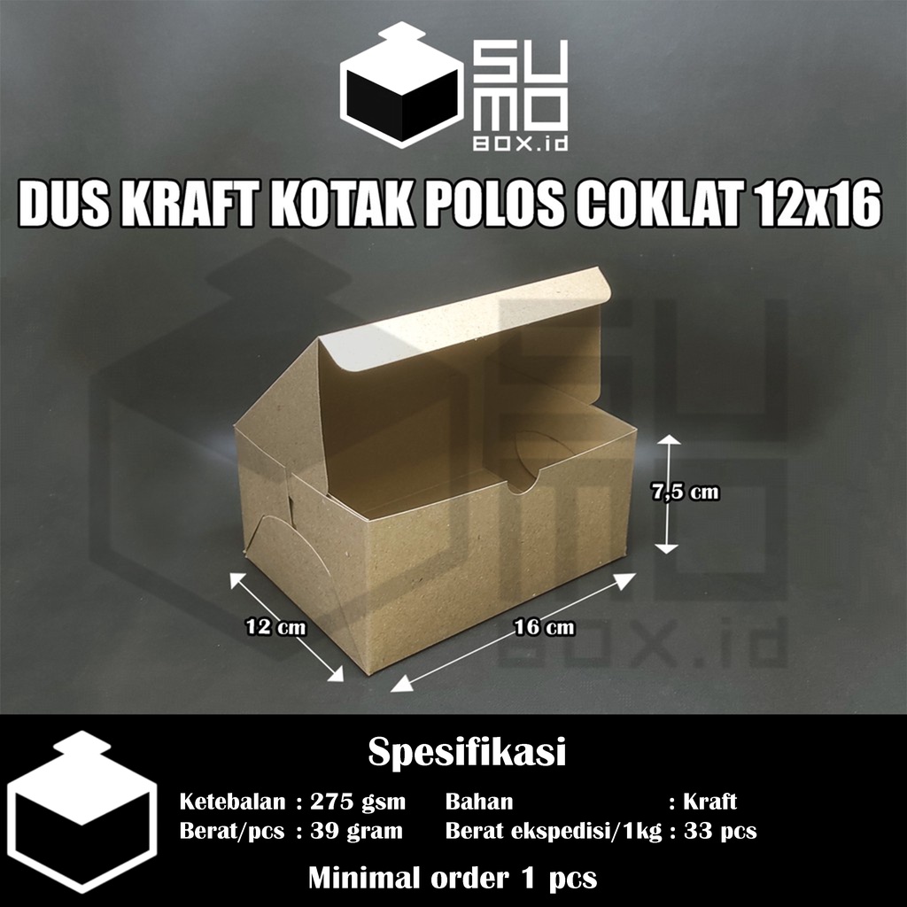 Jual Dus Snack 12x14 12x16 KRAFT Coklat 275gsm / Box GS Kue Roti ...