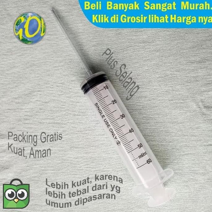 Jual TERJAMIN AMAN Syringe slip 50 cc + selang/Spuit teknik suntikan ...