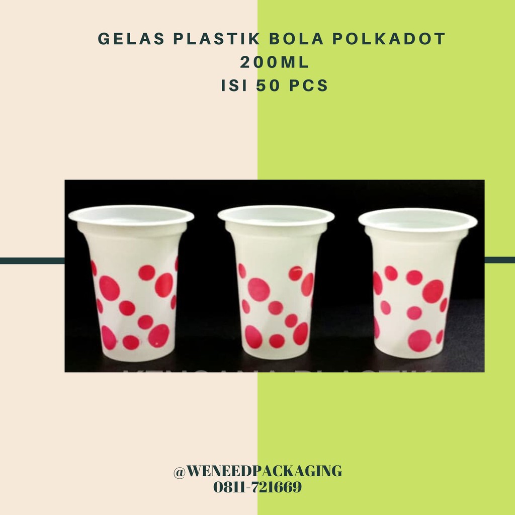 Jual Gelas Plastik Bola Polkadot 200 Ml Shopee Indonesia 8671