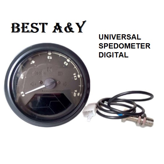 Jual Universal Digital Odometer Speedometer Tachometer Gauge Mobil ...
