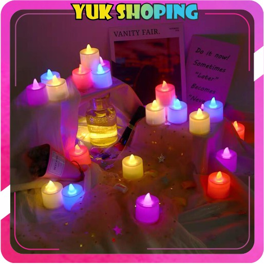YUKSHOPING E005 1PC Lampu Tidur Lilin Elektric Led Mini Candle Light Dekorasi Portable Hias Import