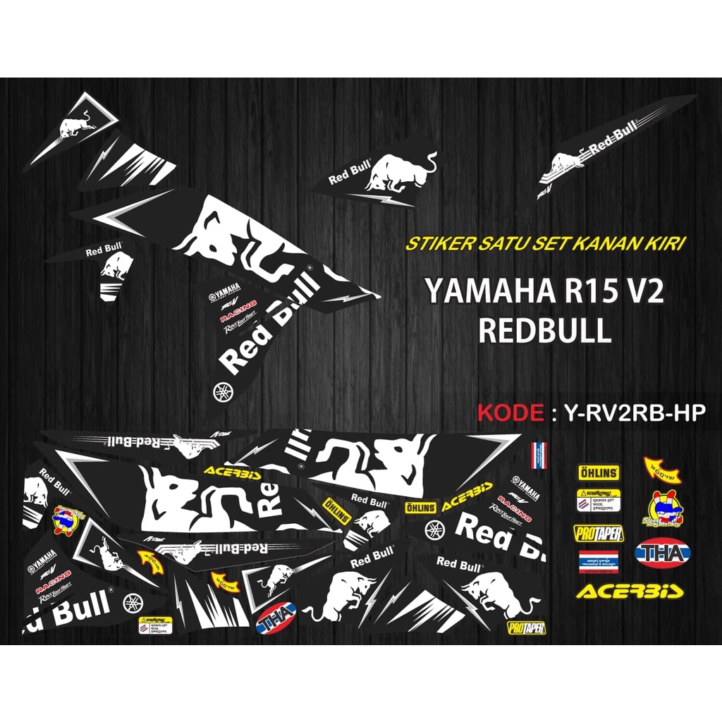 Jual STRIPING DECAL STIKER VARIASI R15 V2 REDBULL | Shopee Indonesia