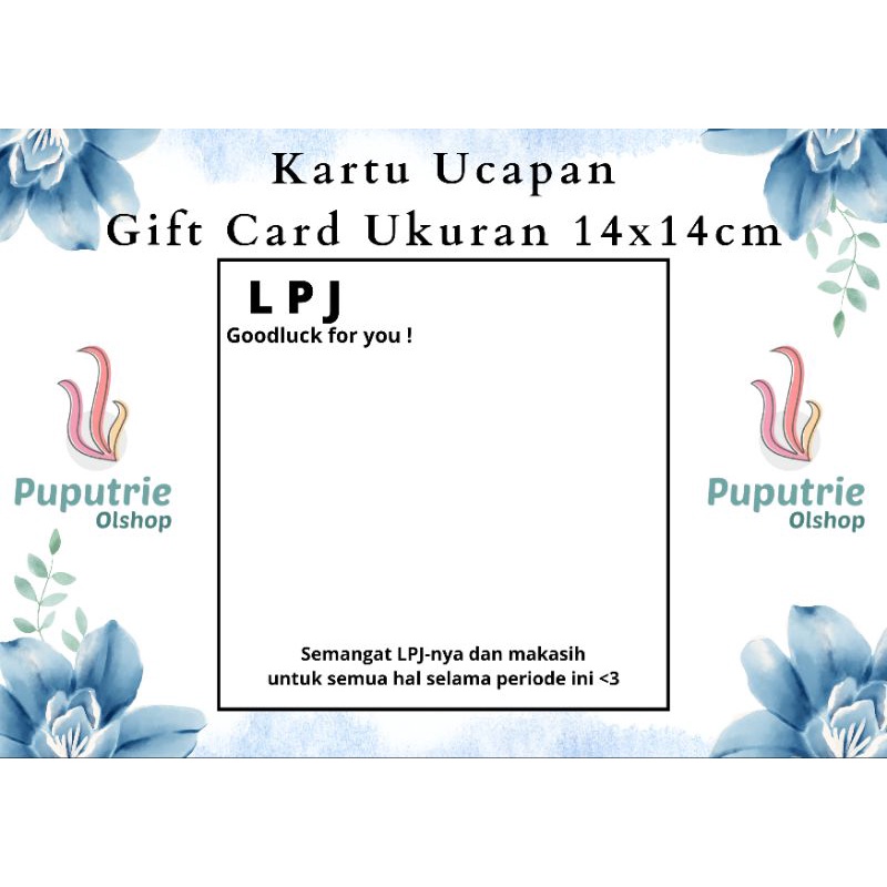 Jual Gift Card Mini - Kartu Ucapan FREE PLASTIK Ukuran 14x14 | Shopee ...