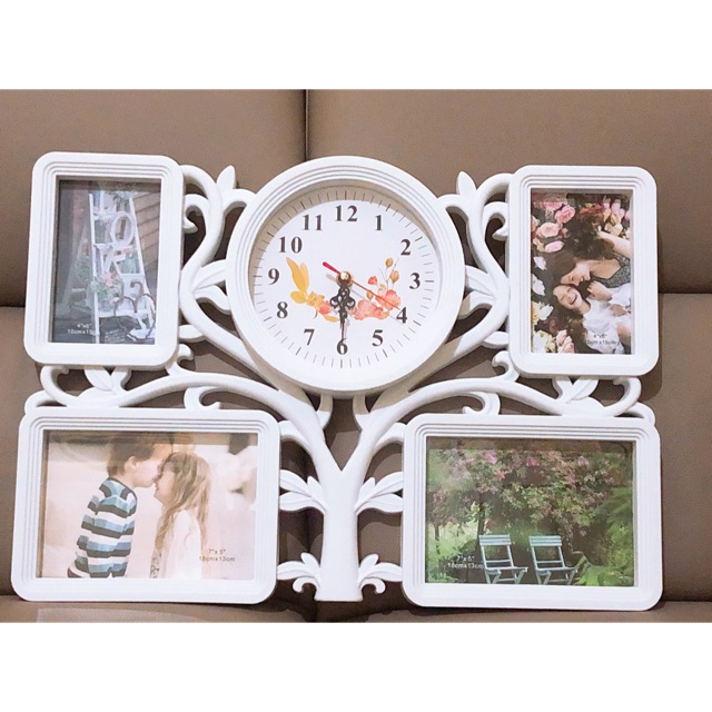 Jual (COD) Bingkai foto keluarga 4 frame / ohoto frame model jam