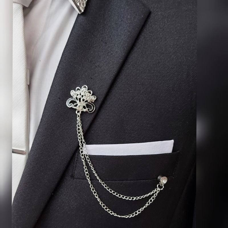 Jual Lapel pin rantai/bros rantai jas - bunga kipas | Shopee Indonesia