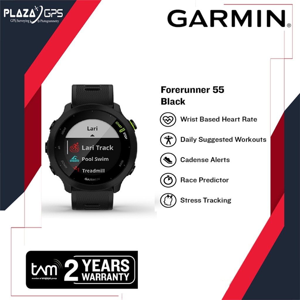 Jual Garmin Forerunner 55 - Black - 010-02562-50 Garansi Resmi TAM ...