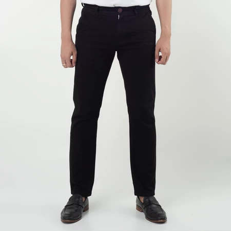 RK006 Benhill Celana Pria Panjang Chino Pants Slim Fit Katun Stretch Hitam