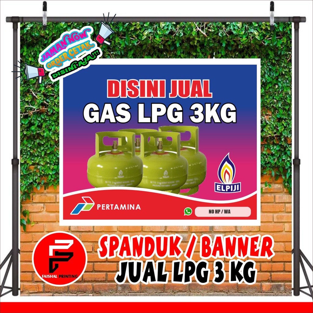Jual spanduk toko gas lpg / banner warung gas lpg ukuran 1 x 1 meter ...