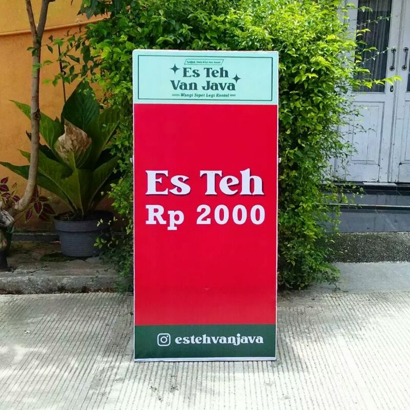 Jual Full Banner Standing Banner Kayu Ukuran 130x60 Cm Tebal 5 Cm