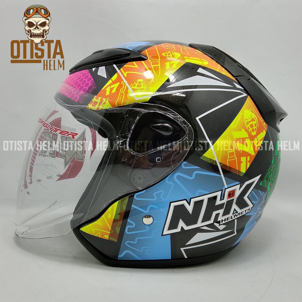 Jual HELM HALF FACE NHK R6 GP EDITION 2021 KAREL BRNO BLACK GLITTER ...