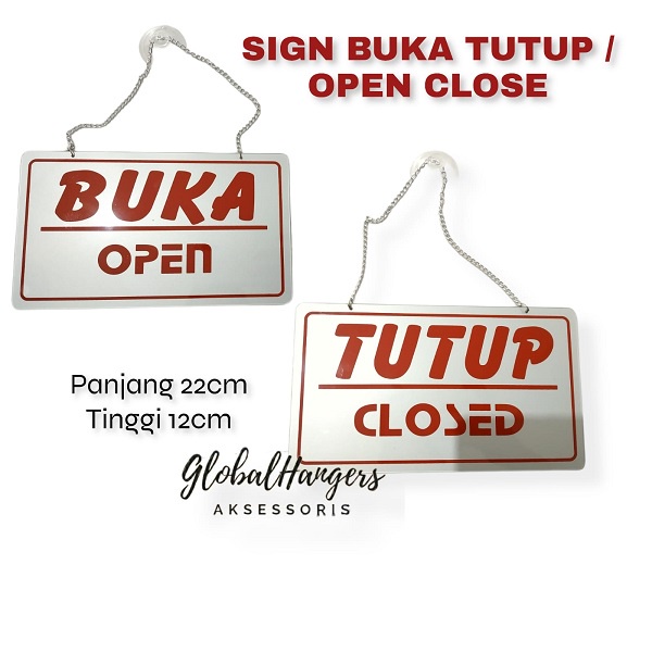 Jual Display Acrylic Open Close Sign Pintu (Bolak Balik) | Shopee Indonesia