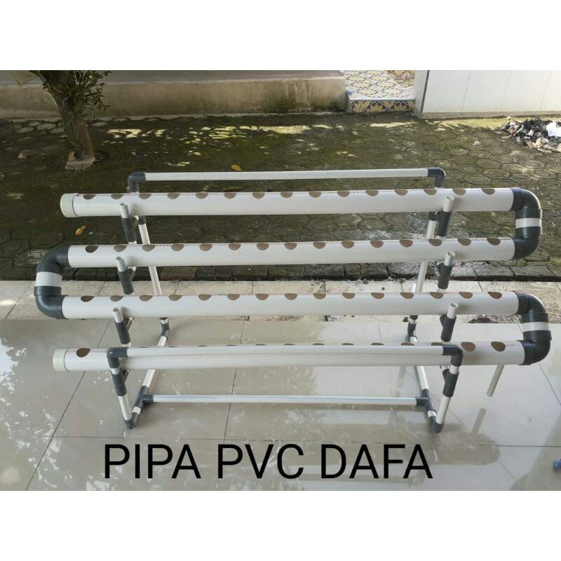 instalasi hidroponik set rak 1.5m 60 lubang