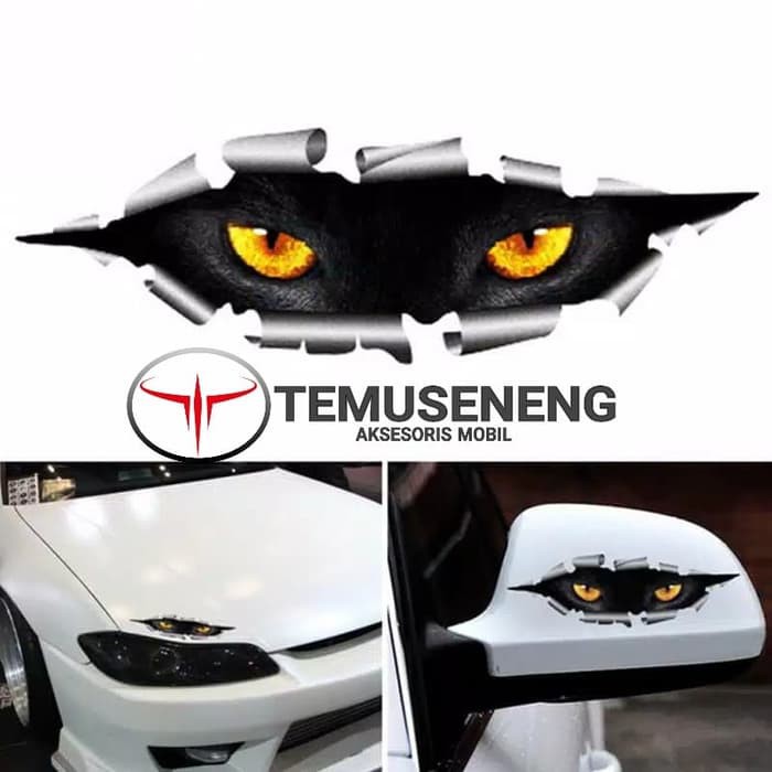 Jual 2Pcs Sticker Stiker 3D Mobil Styling Mata Kucing Mengintip Panther ...