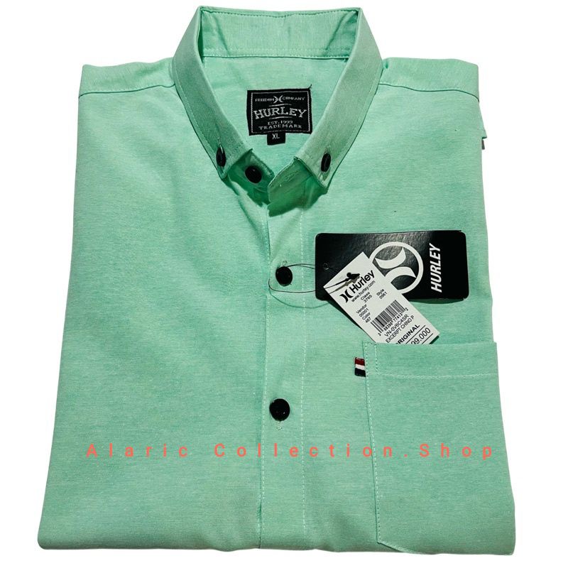 Jual Kemeja POLOS PRIA HIJAU TOSCA Lengan Pendek/Baju POLOS Hijau MINT