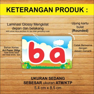 Jual Flash Card Suku Kata / 110 KARTU BACA / Belajar Membaca Suku Kata ...