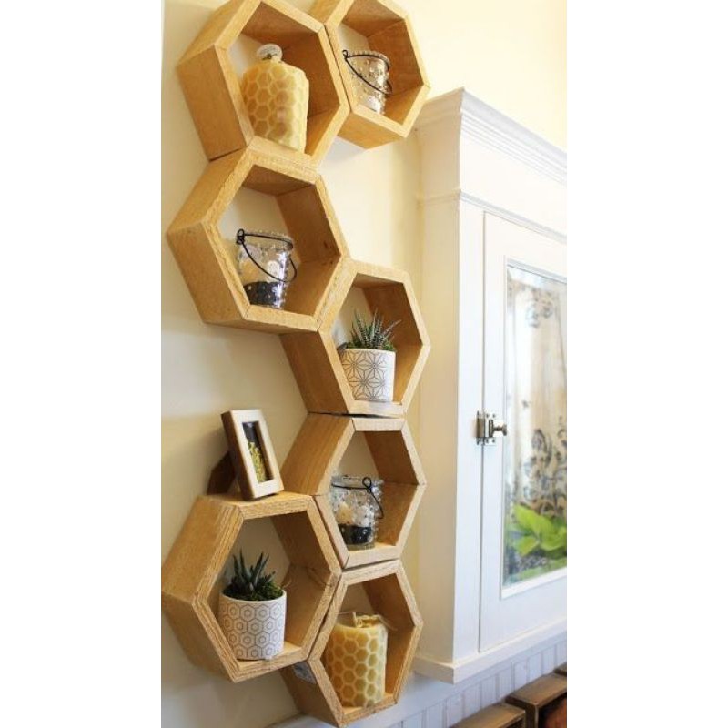 Jual Rak Hexagon /Hexagonal Rak Tebal 2 Cm/ Hiasan Dinding | Shopee ...