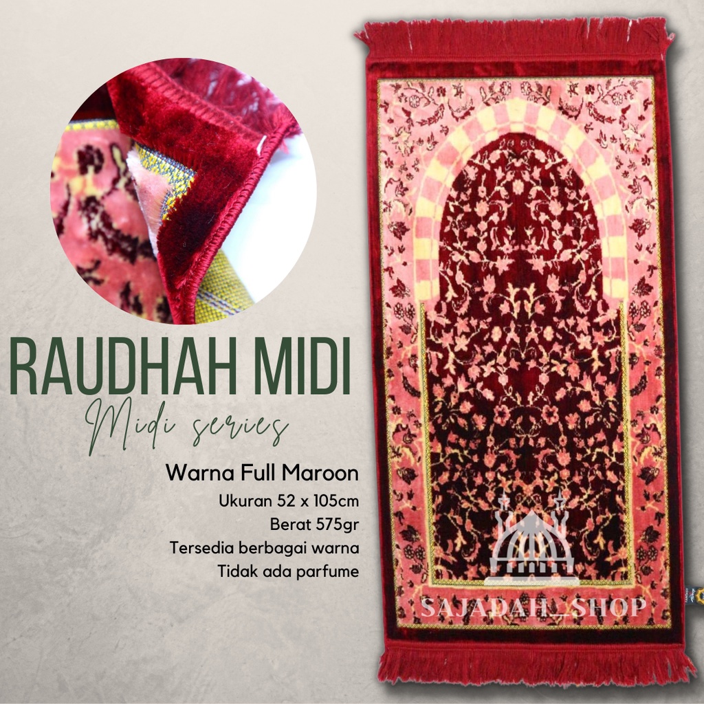 Jual (PREMIUM) Sajadah Tebal Motif Raudhah Midi Series Turkey (Seri ...