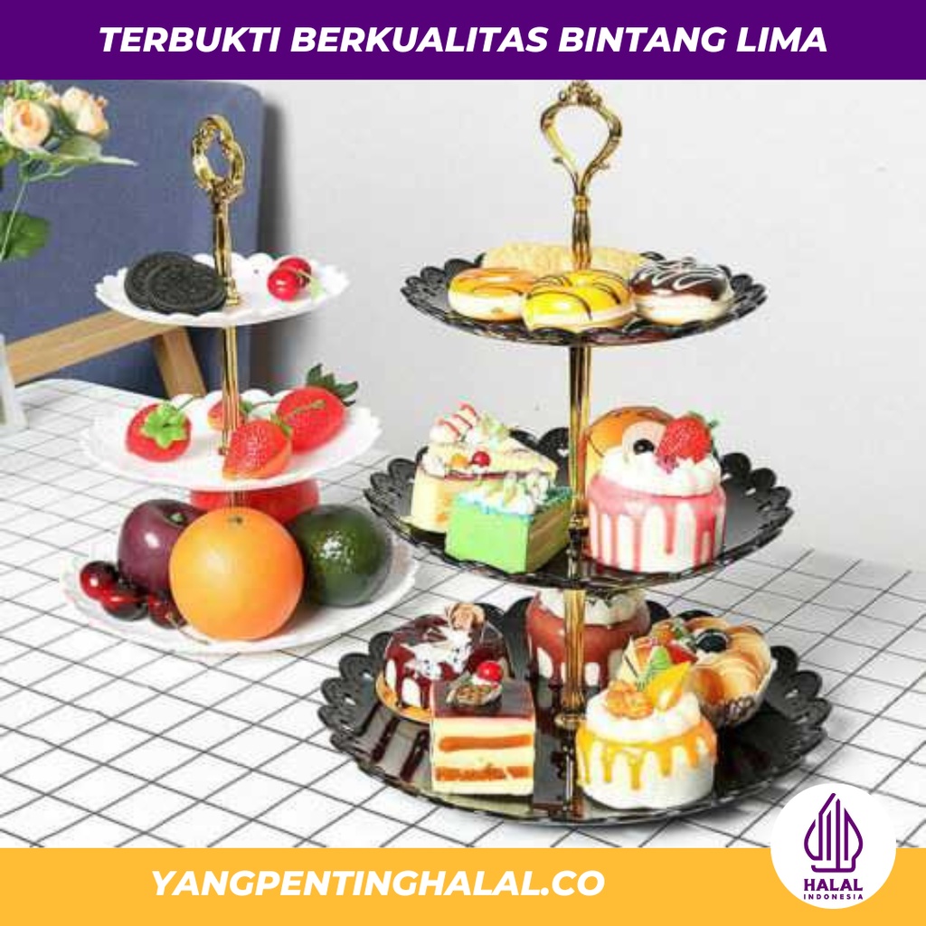 Jual Rak Makan Kue Buah Cake Plate Stand Display | Shopee Indonesia