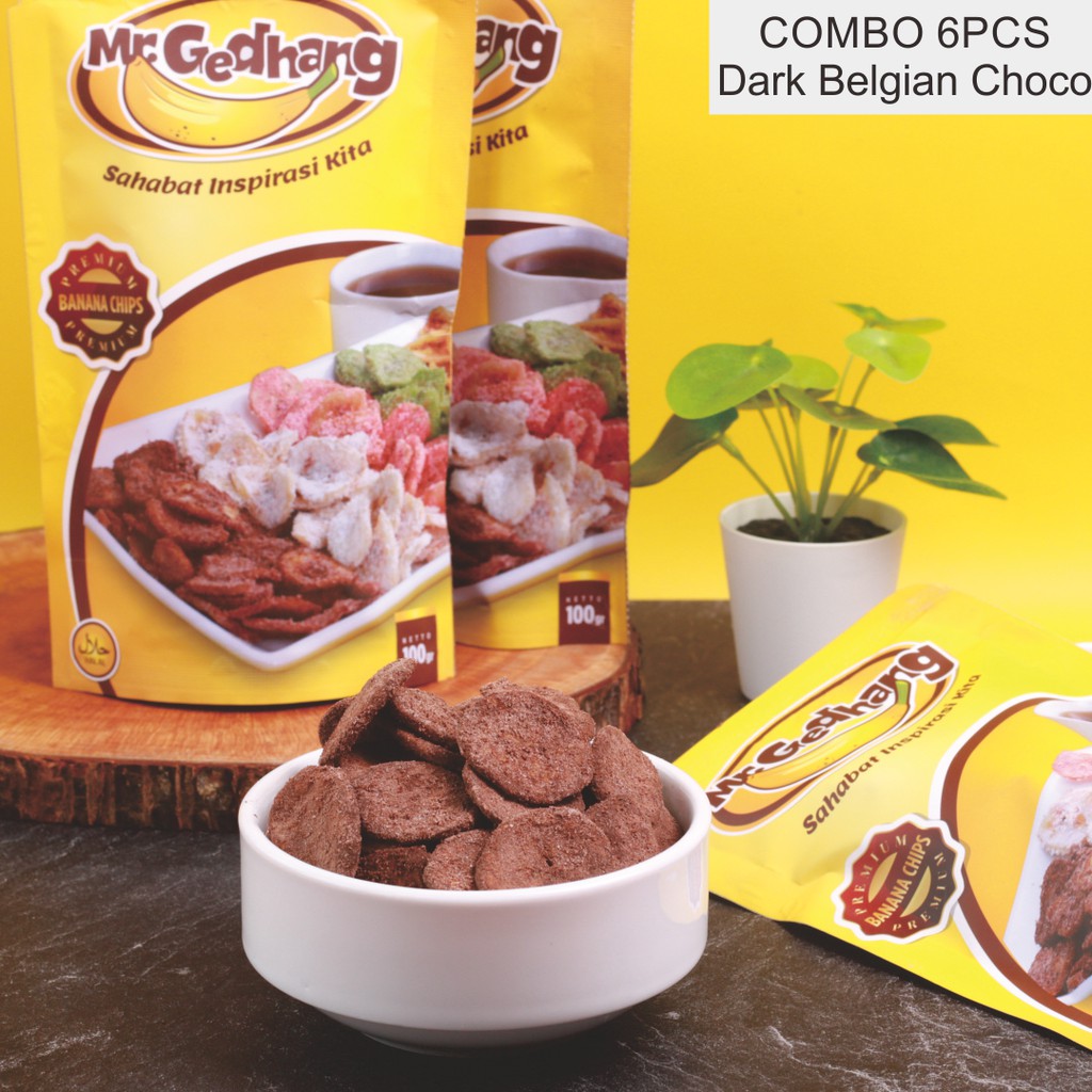 Jual Combo 6pcs Mr Gedhang Belgian Chocolate - Keripik Pisang 100gr ...