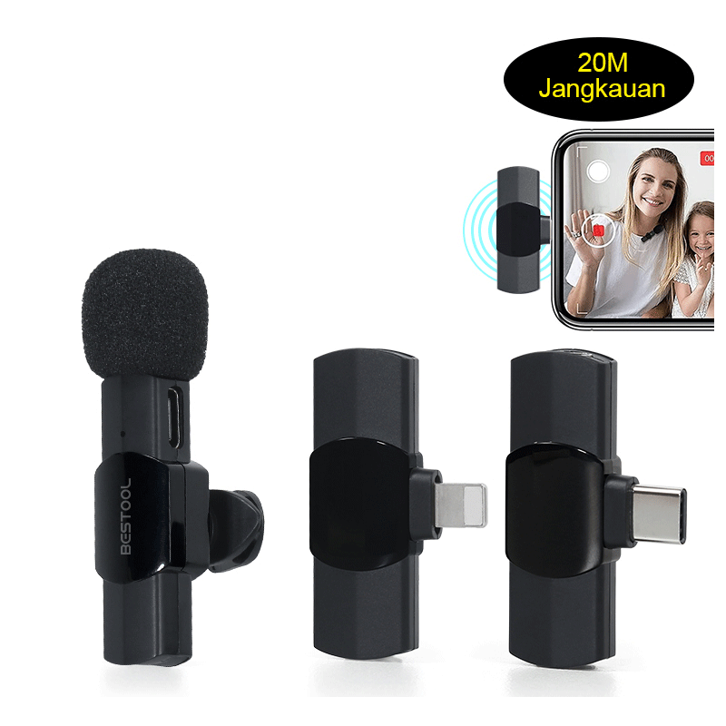 Jual BESTOOL Wireless Microphone Mic Clip On USB PC Laptop Zoom inar