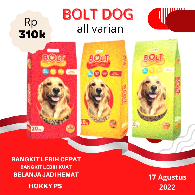 Jual Bolt dog food 20 kg beef , makanan anjing bolt 20kg beef lamb ...