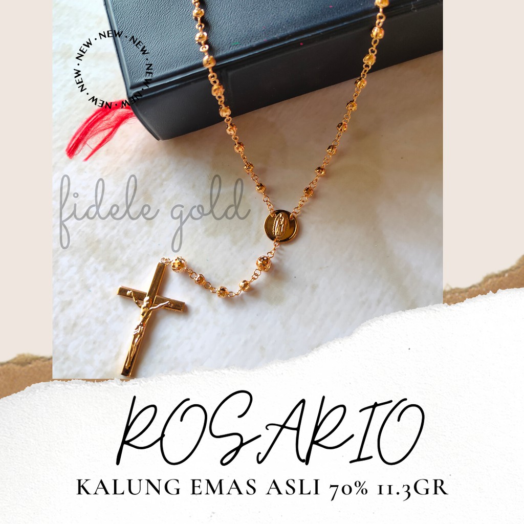 Jual Kalung Rosario Emas Asli Kadar 70% 17 Karat Toko Emas Murni ...