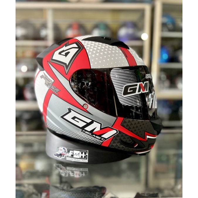 Jual Helm Gm Race Pro Motif White Red Dof Helm Full Face Original Gm