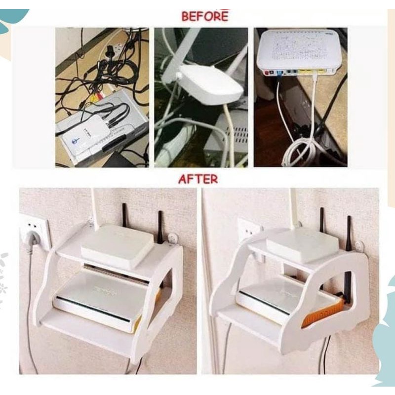 Jual Rak dinding mini router wifi modem desktop storage interior ...
