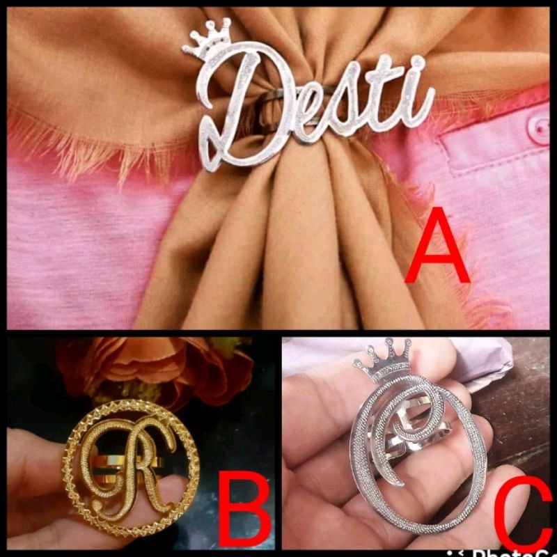 Jual Brooch nama custom /RING nama jilbab tudung hijab | Shopee Indonesia