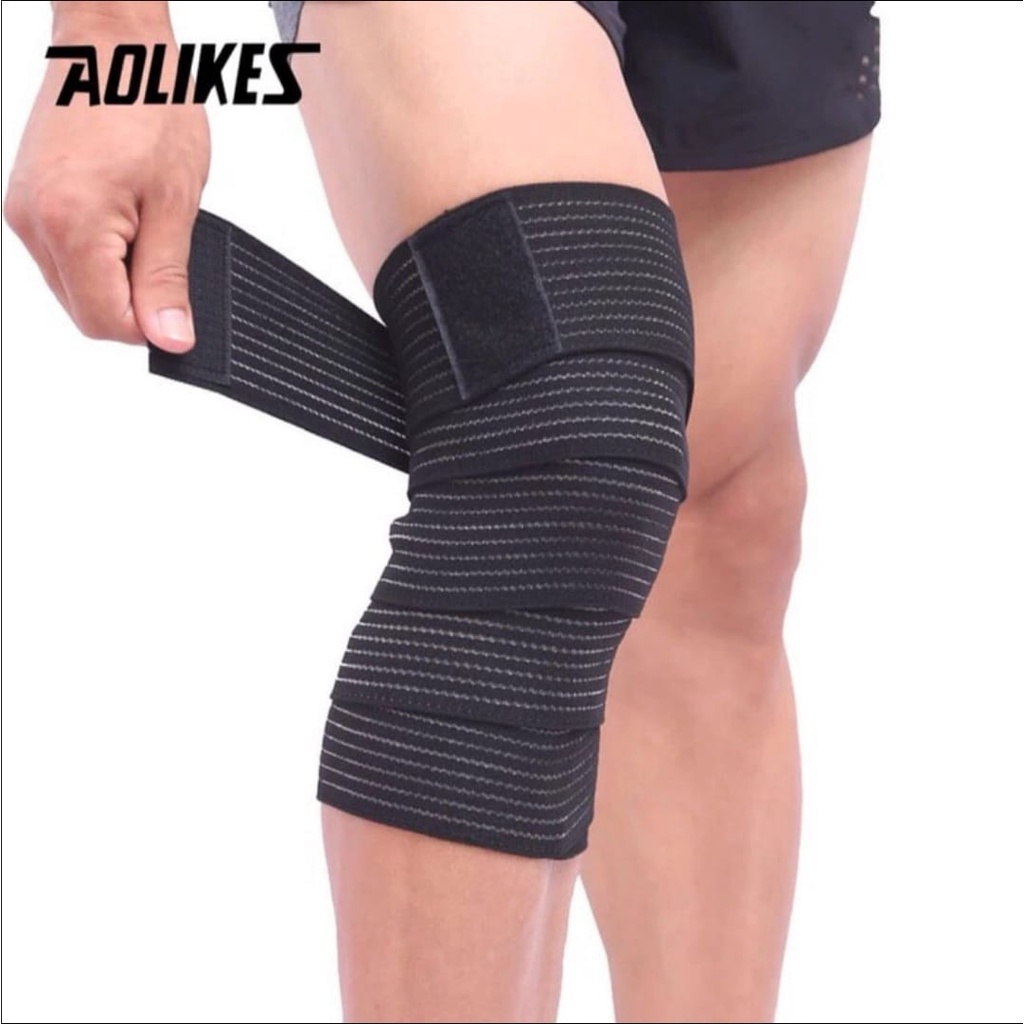 Jual AOLIKES 1516 Knee Wrap Wraps Support Sleeve Deker Lutut Kaki Betis ...