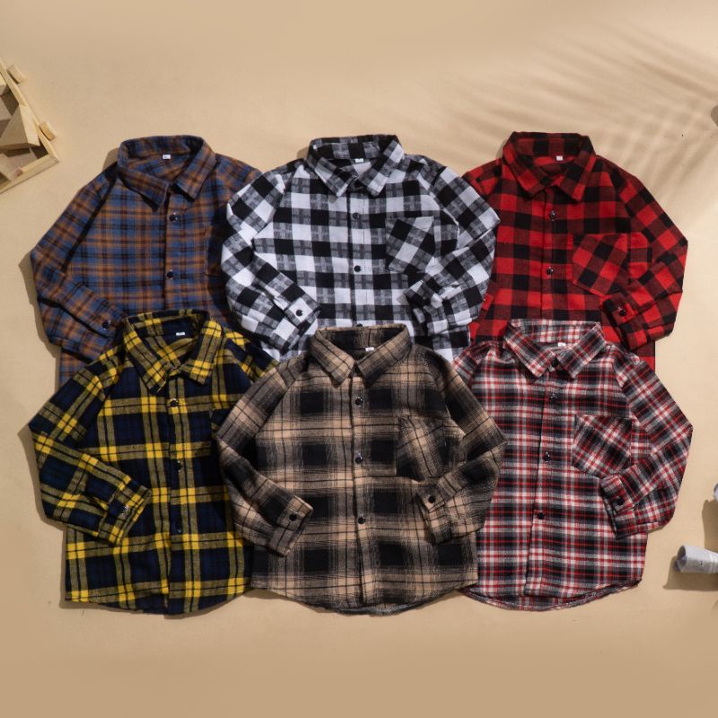 Jual Kemeja Flanel Anak kotak kotak 6-9 Tahun JUNIOR Kemeja Flanel