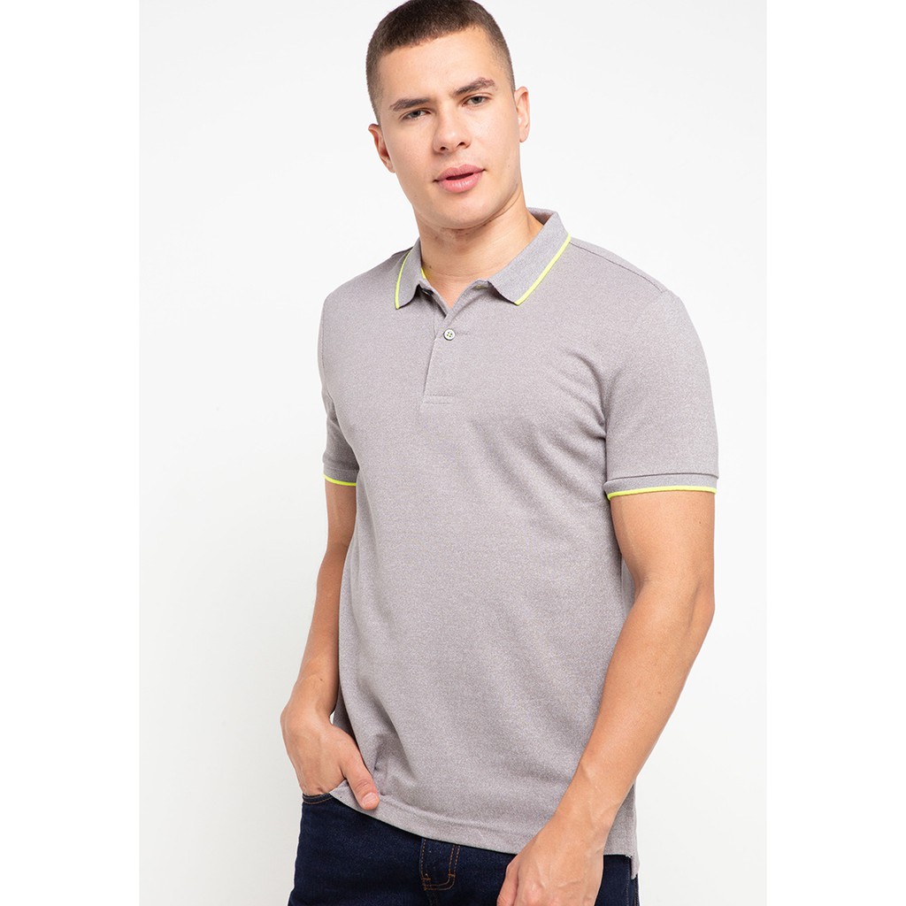 Jual Giordano Solid Cvc Polo Shirt - Kaos Polo Pria Berkerah - Melange Mid  Grey | Shopee Indonesia