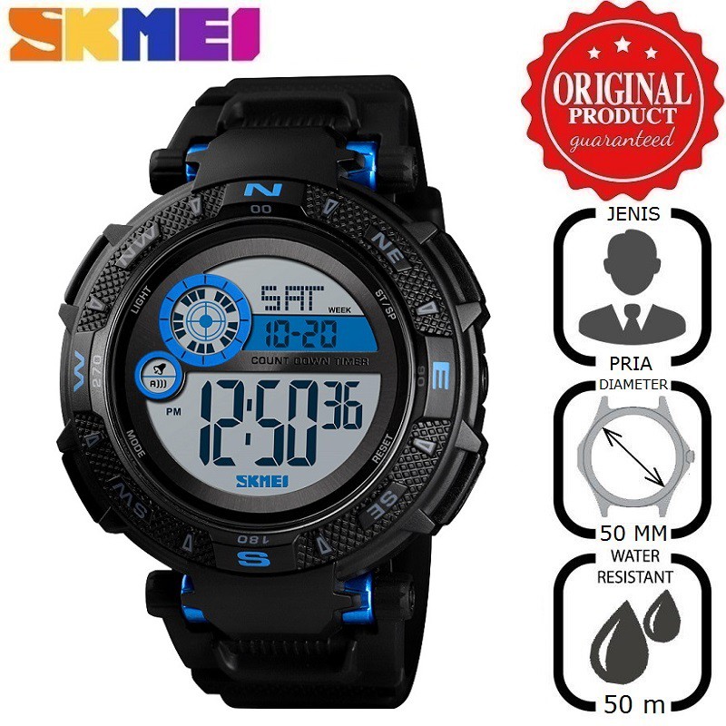 Jual COD Jam Tangan Digital Pria SKMEI 1467 Maxim Hitam Biru Original Shopee Indonesia