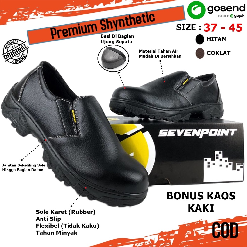 Jual Sepatu Safety Slip On Original Septy Slop Selop Kerja Lapangan Proyek Septi Pria Wanita