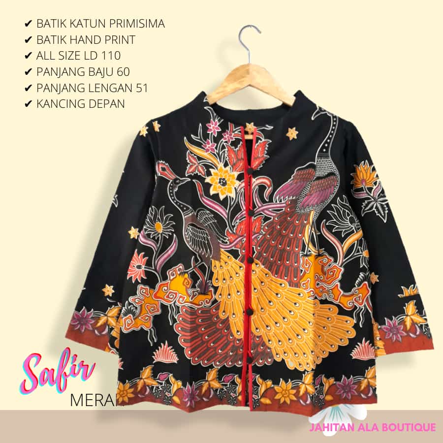 Jual Blouse Batik Wanita Model Terbaru Kekinian Motif Batik Solo