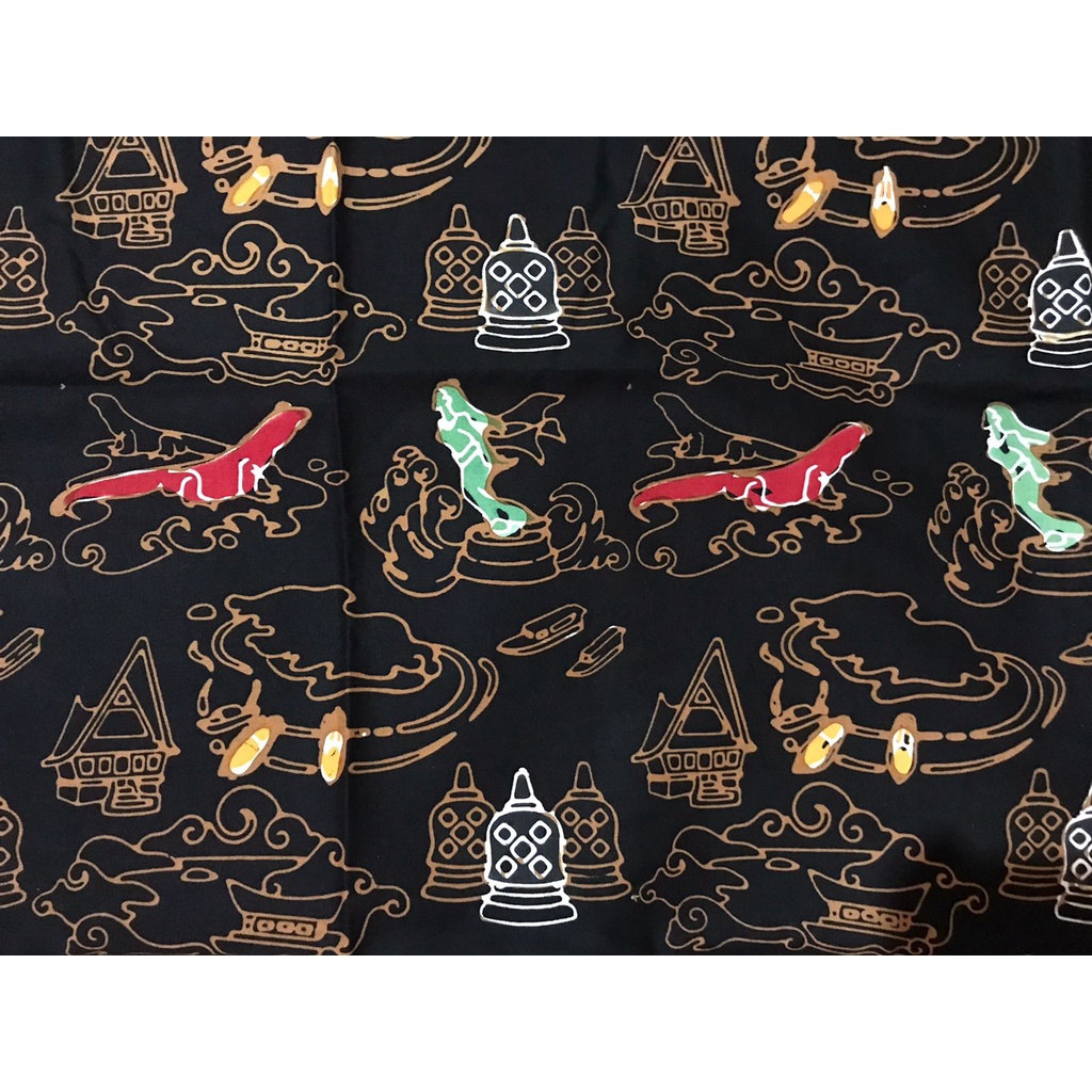 Jual Batik Pariwisata Motif 5 Destinasi Wisata Prioritas Hitam (Tulis ...