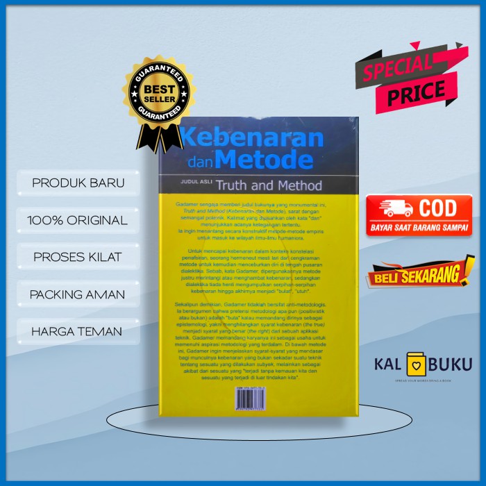 Jual Buku Kebenaran dan Metode ( Truth and Method ) karya Penulis Hans ...