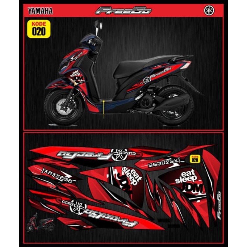 Jual sticker striping Yamaha freego variasi grafis semifull Semua Ready ...