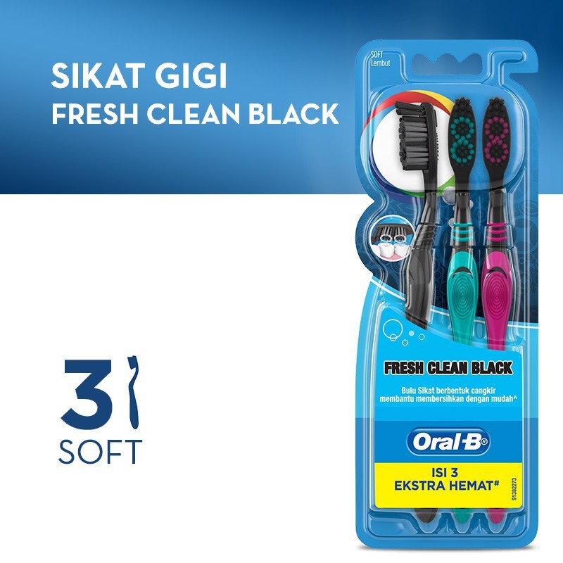 Jual Oral-B All Rounder Fresh Clean Black 3s | Shopee Indonesia