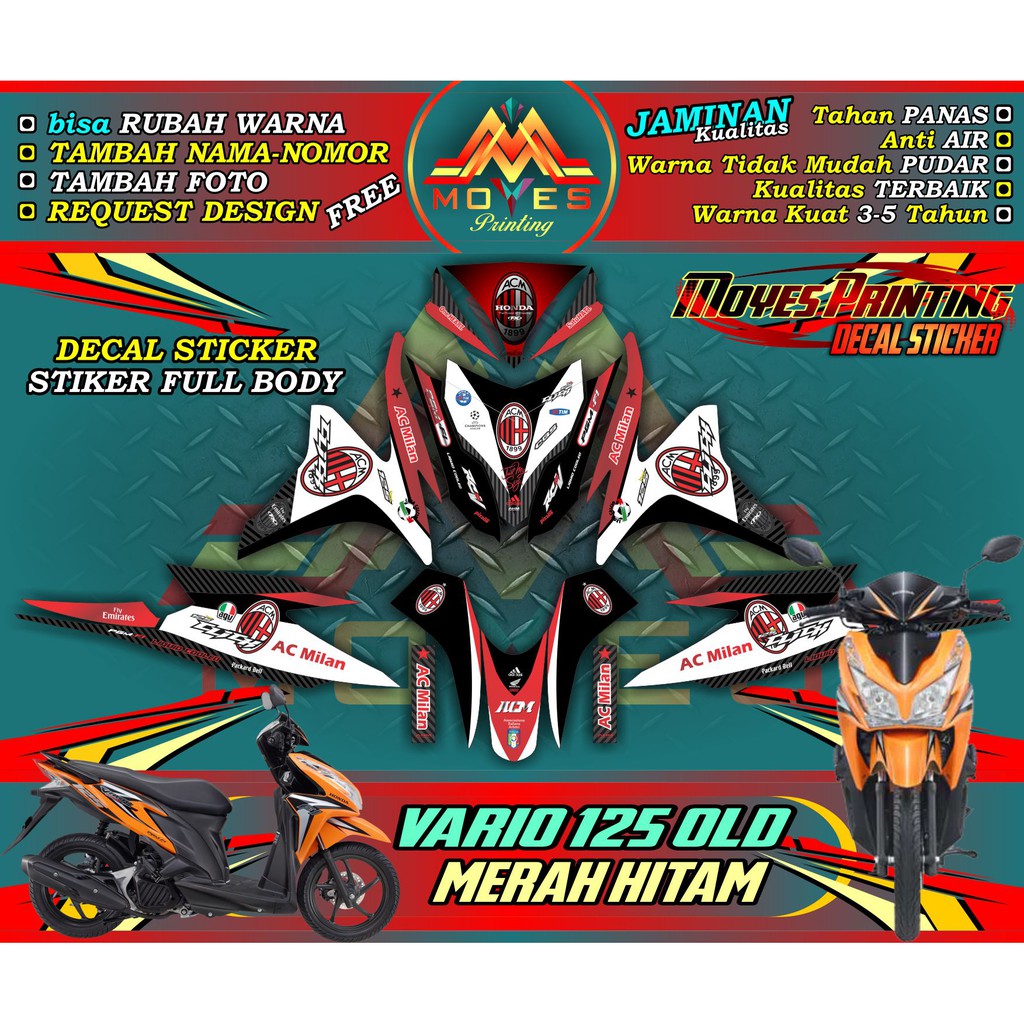 Jual stiker vario 125 old decal vario 125 fi sticker vario 125 pgm fi