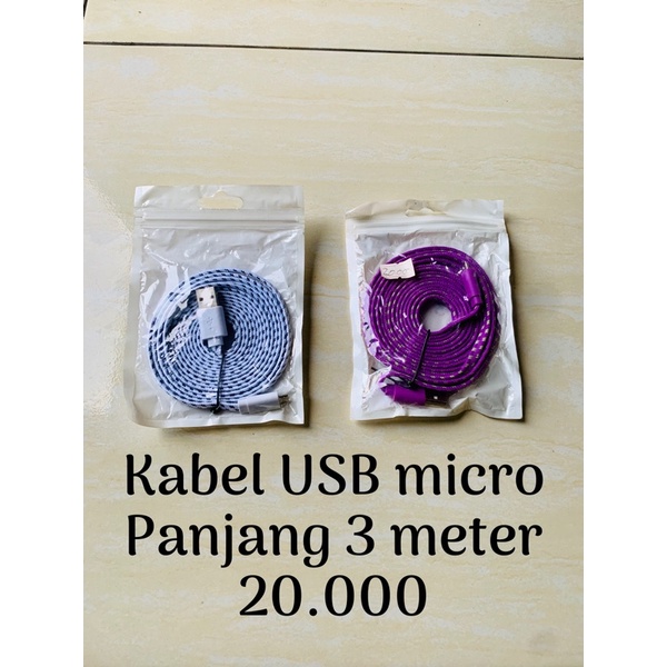 Jual kabel usb micro 3 meter | Shopee Indonesia